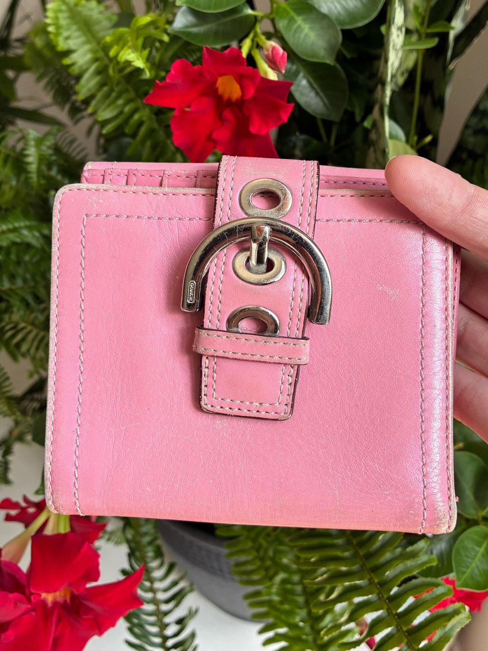 Coach Vintage Soho Flap Leather Wallet Bubblegum Pink